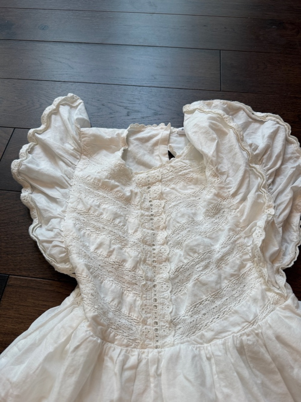 Gap Kids Lace Tiered Ruffle Dress Large in New Off White - C42-013 - Picture 12 of 12